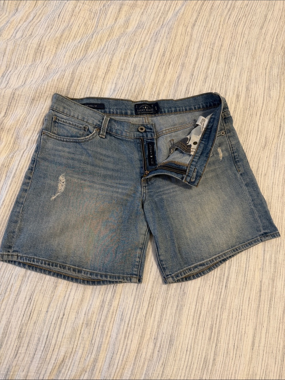 Lucky Brand Light Wash Distressed Denim Shorts